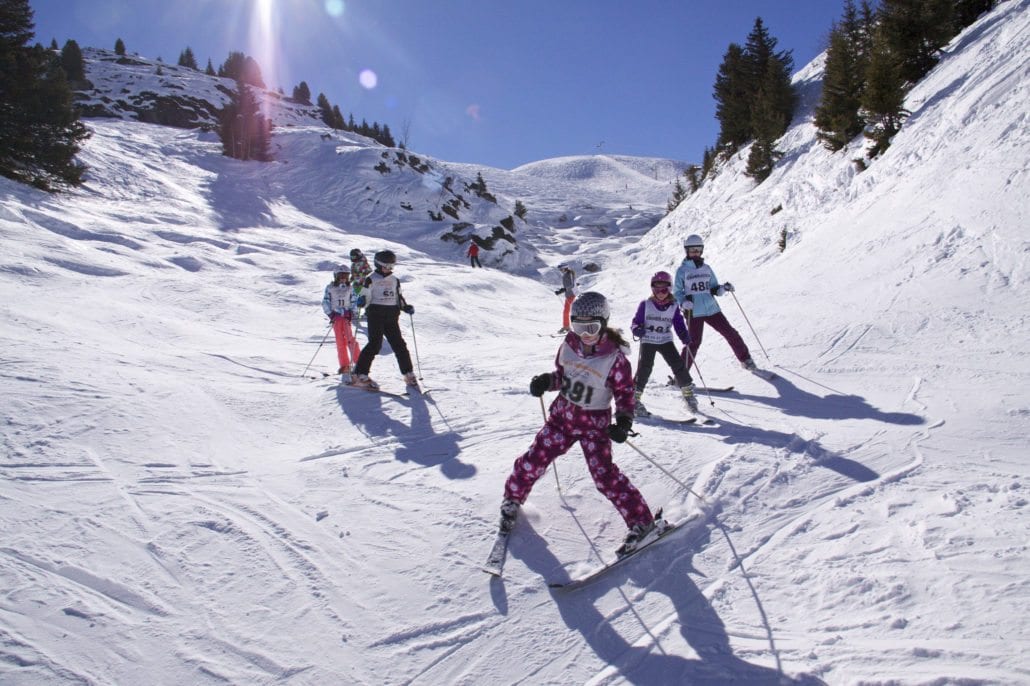 family skiing break