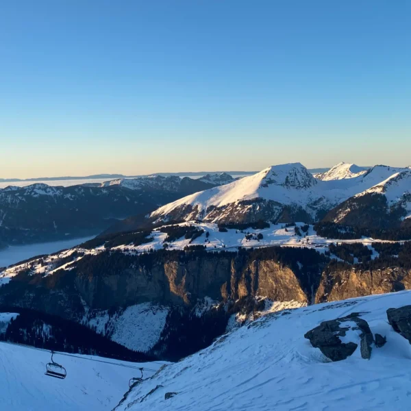 Avoriaz At Sunset Looking Down Towards The Prodains Valley
