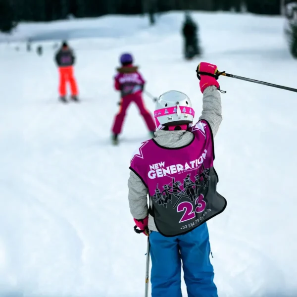 A child in our bombers ski lessons