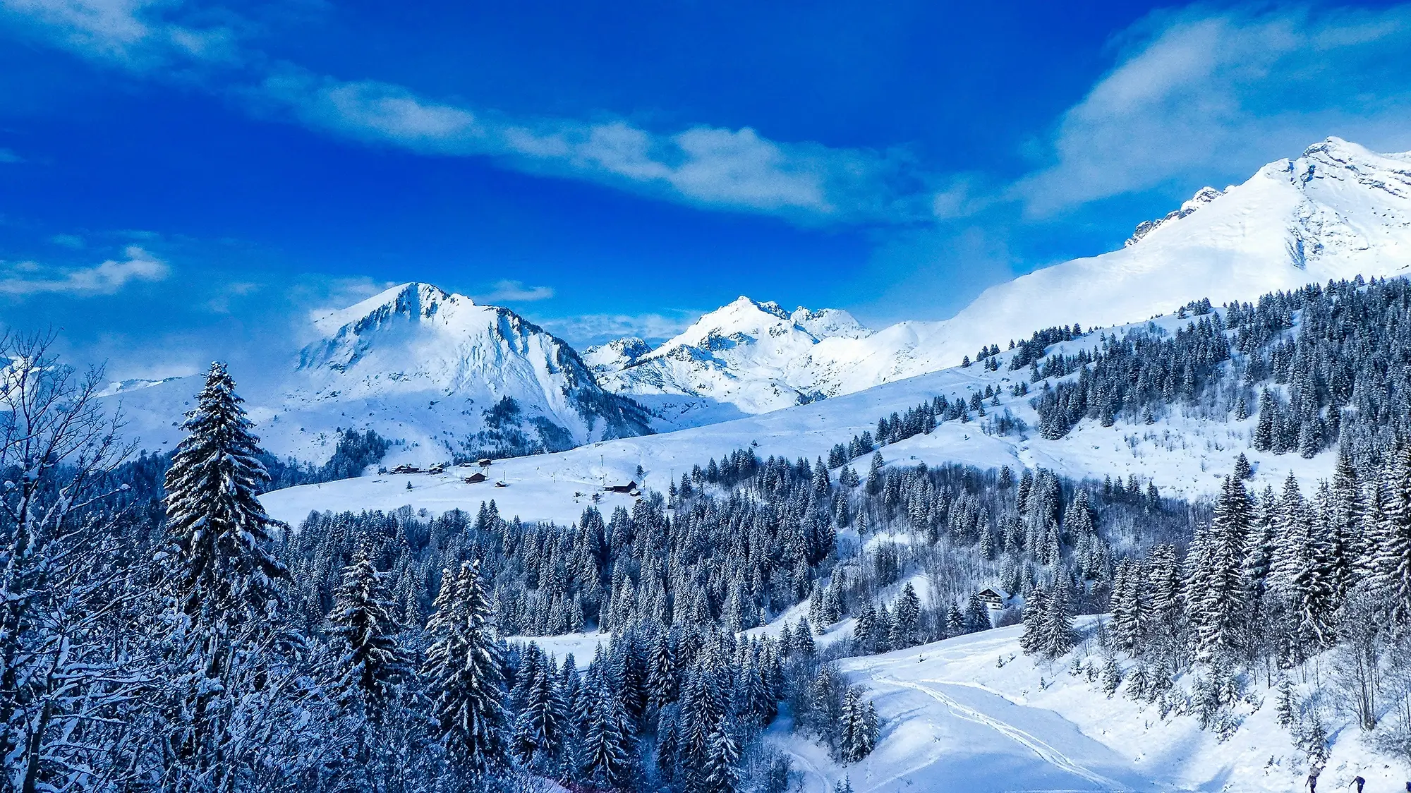 A photo of Morzine after a fresh snowfall