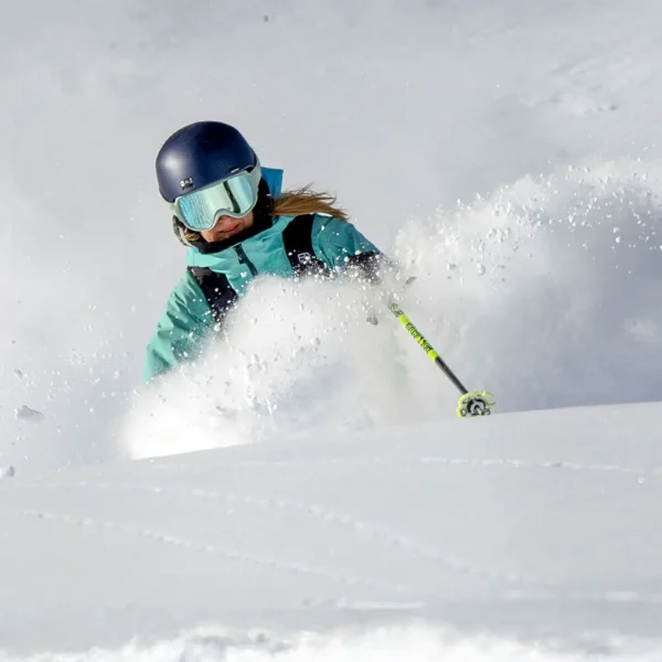 Skiing Off Piste In Deep Powder