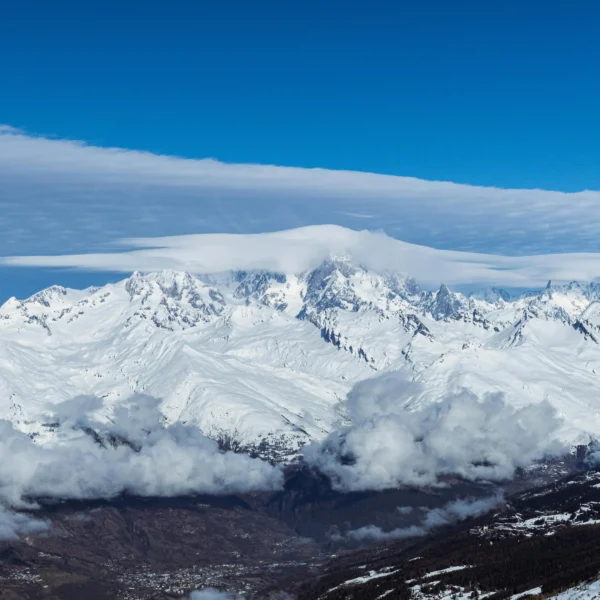 Snowcapped Peaks Viewed From La Plagne