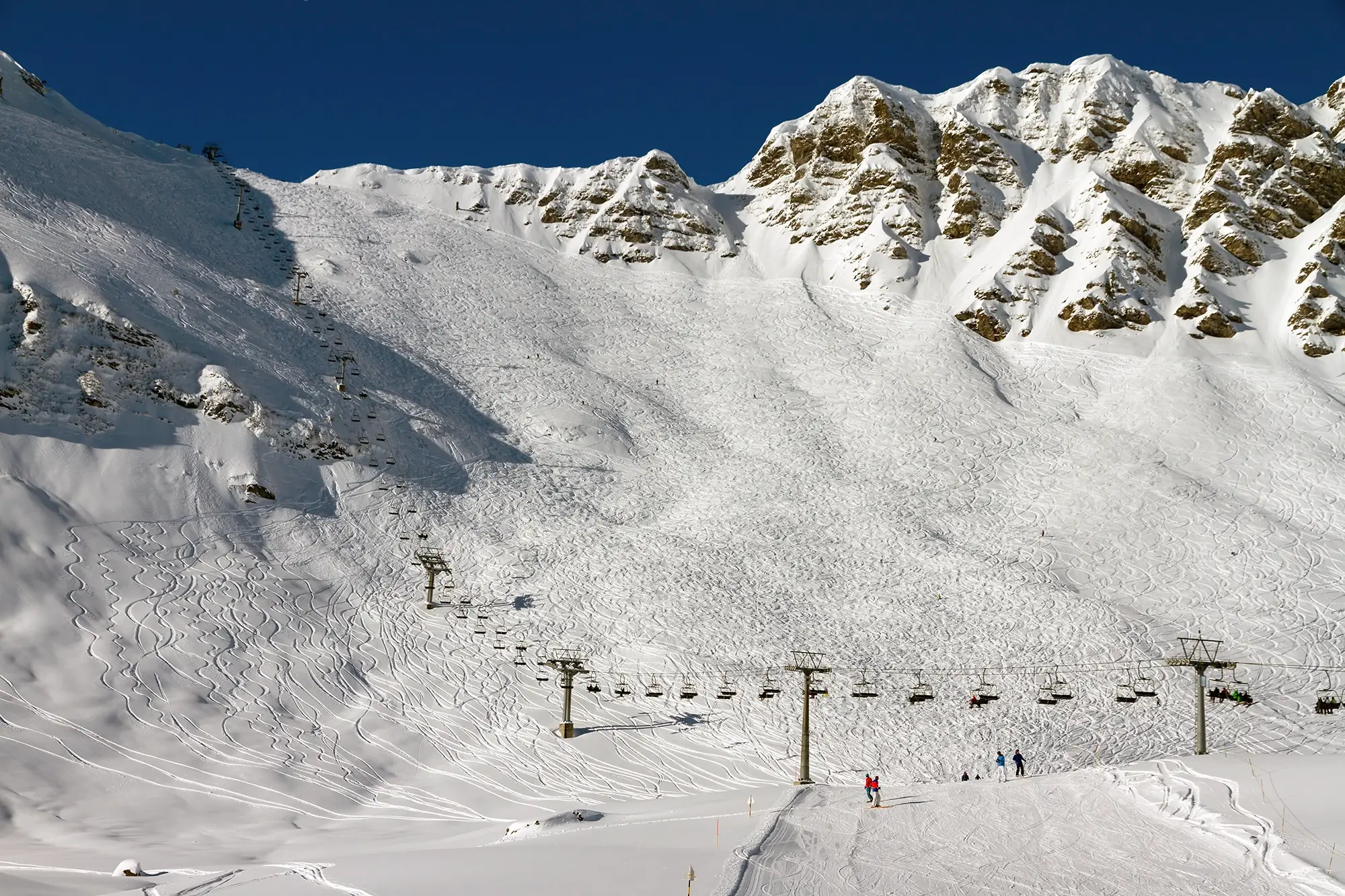 The Swiss wall in Morzine. A challenge for all skiers.
