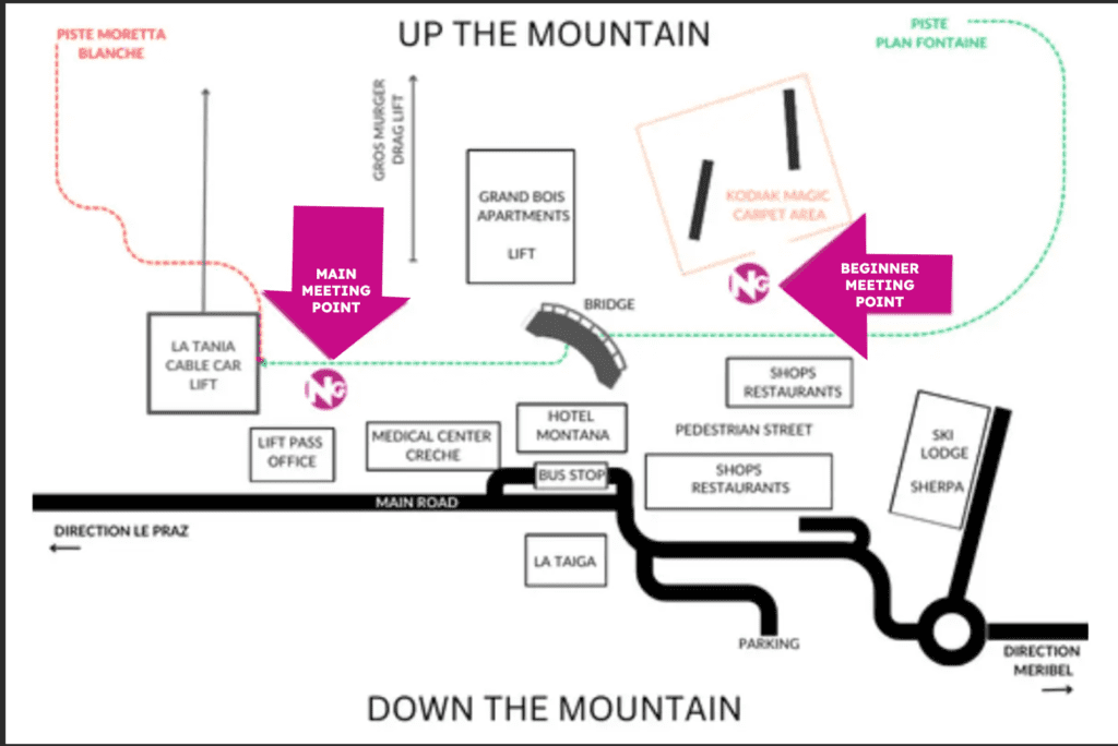 New Generation Ski School La Tania Meeting Point