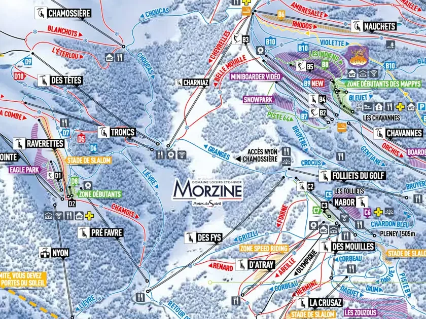 Carte des pistes de Morzine