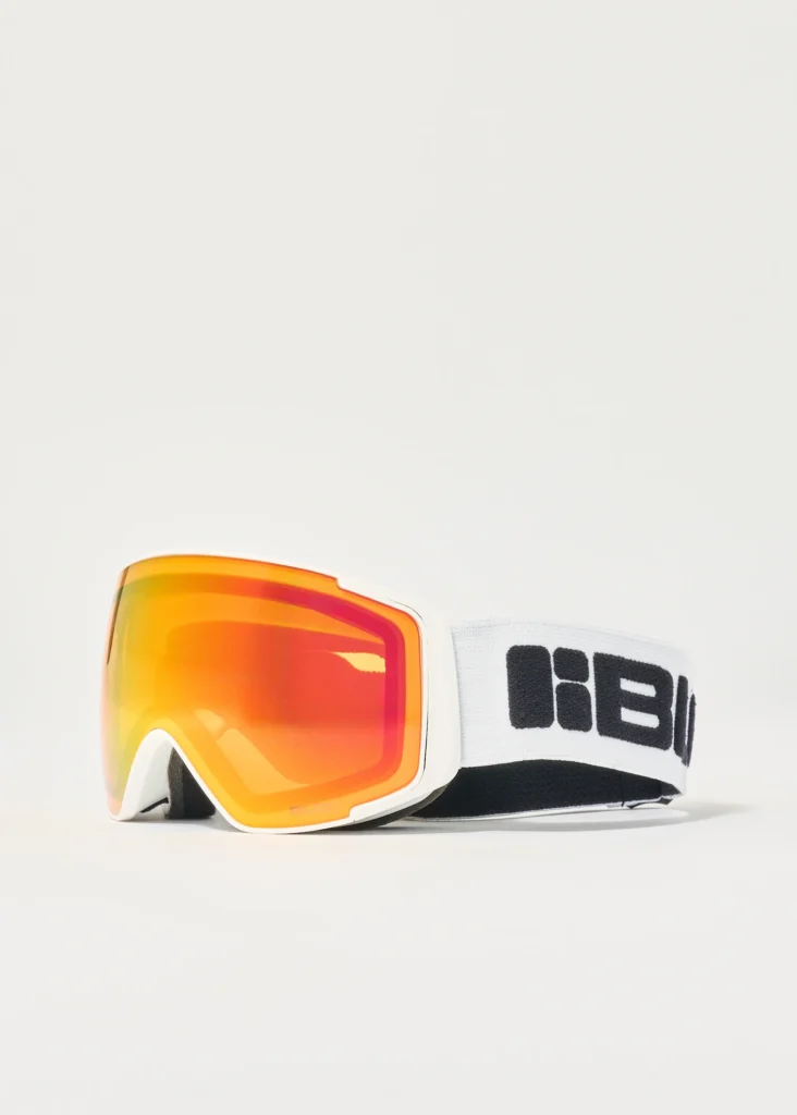 Bloc Small Fit Mercury Matte White / Orange Red Revo Skibrille