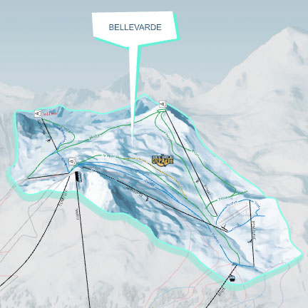Val D'isere Ski Map - Bellevarde Easy Area