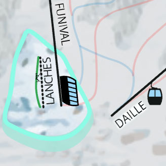 Val D'isere Ski Map - La Daille Snowfront Area