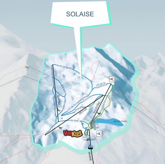 Val D'isere Ski Map - Solaise Beginner Areas