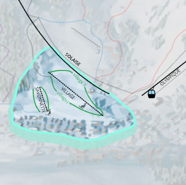Val D'isere Ski Map - Central Snowfront Area