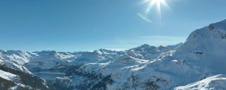 Tignes lake and mountains