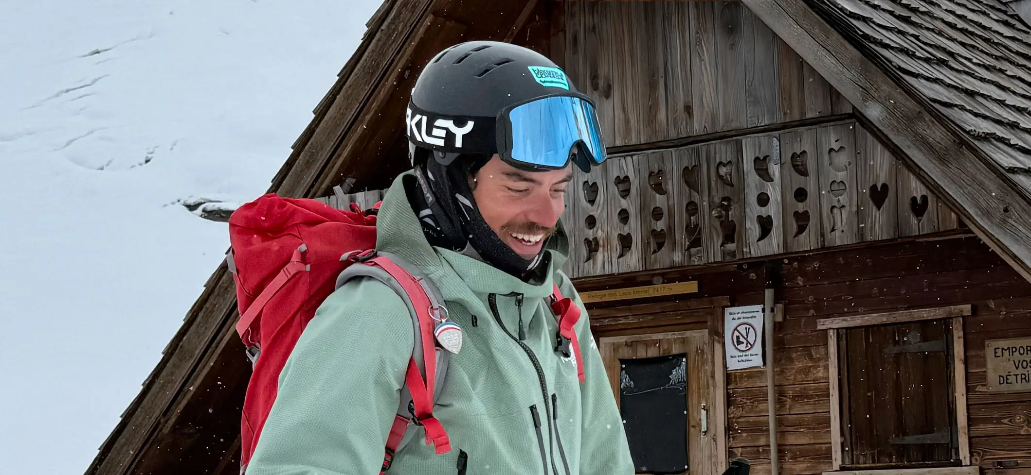Ski instructor wearing a neck warmer