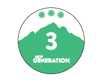 badge of 3 star, arrows, New Generation Ski School Kids' Level