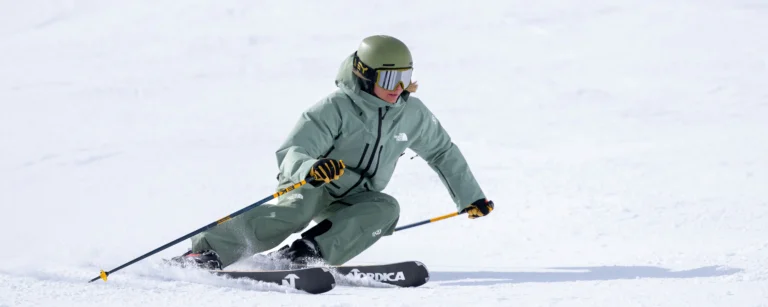 A New Generation Ski Instructor Demonstrating Long Turns Which Would Pass A Basi Level 2