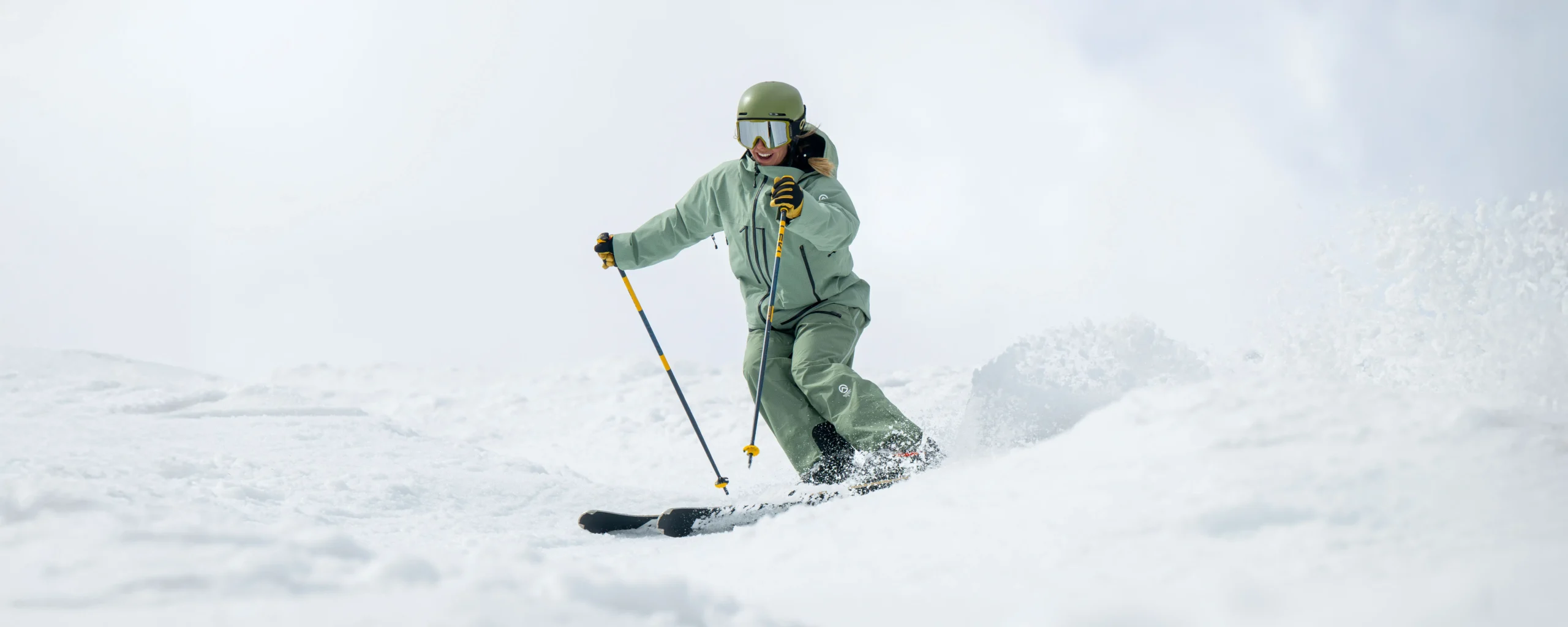 A New Generation Ski Instructor Going For A Pole Plant In Bumps