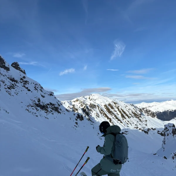 Mattia Pedrotti skiing off piste