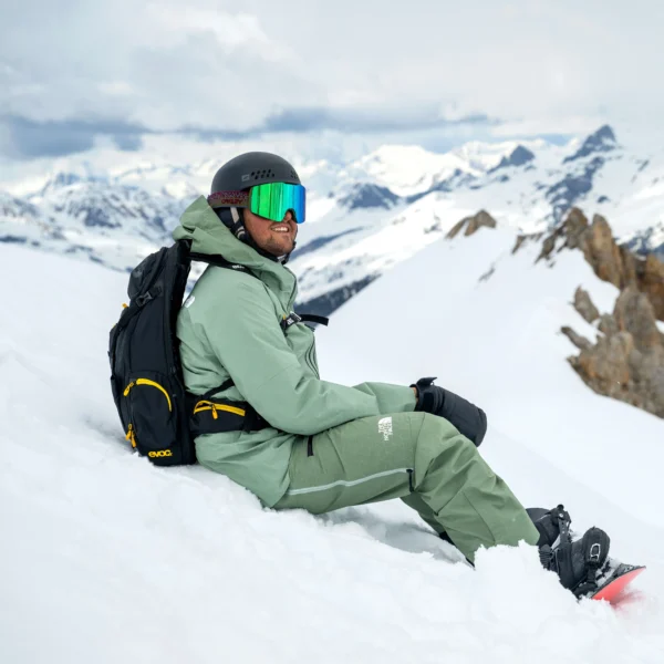 A Snowboarder On Our Intro To Off Piste Course In Tignes