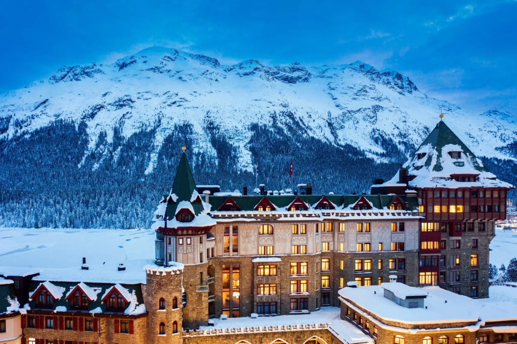 1 Badrutt's Palace Hotel Winter Exterior, St Moritz