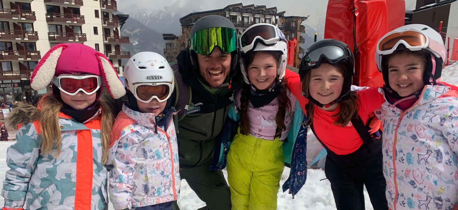 Ettore & kids group ski lesson