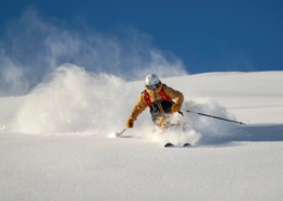 A Ski Instructor skiing off-piste in St Anton