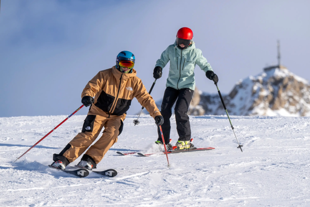 a skier enjoying a private ski lesson