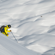 solo skiing in the alps