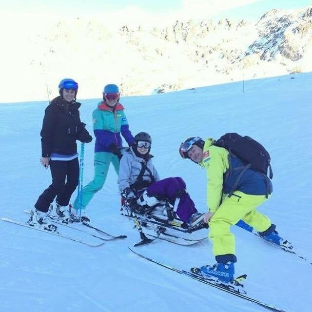 Skiiers having fun in the snow