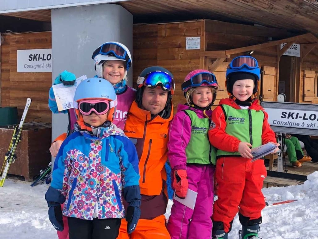 kids group ski lessons